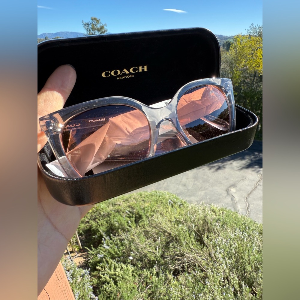 Coach Women's Transparent Pink Sunglasses